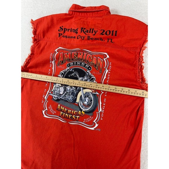 V-Twin Motorcycle Apparel 2011 Panama City FL Men's M Red Sleeveless Biker Vest - Picture 7 of 10